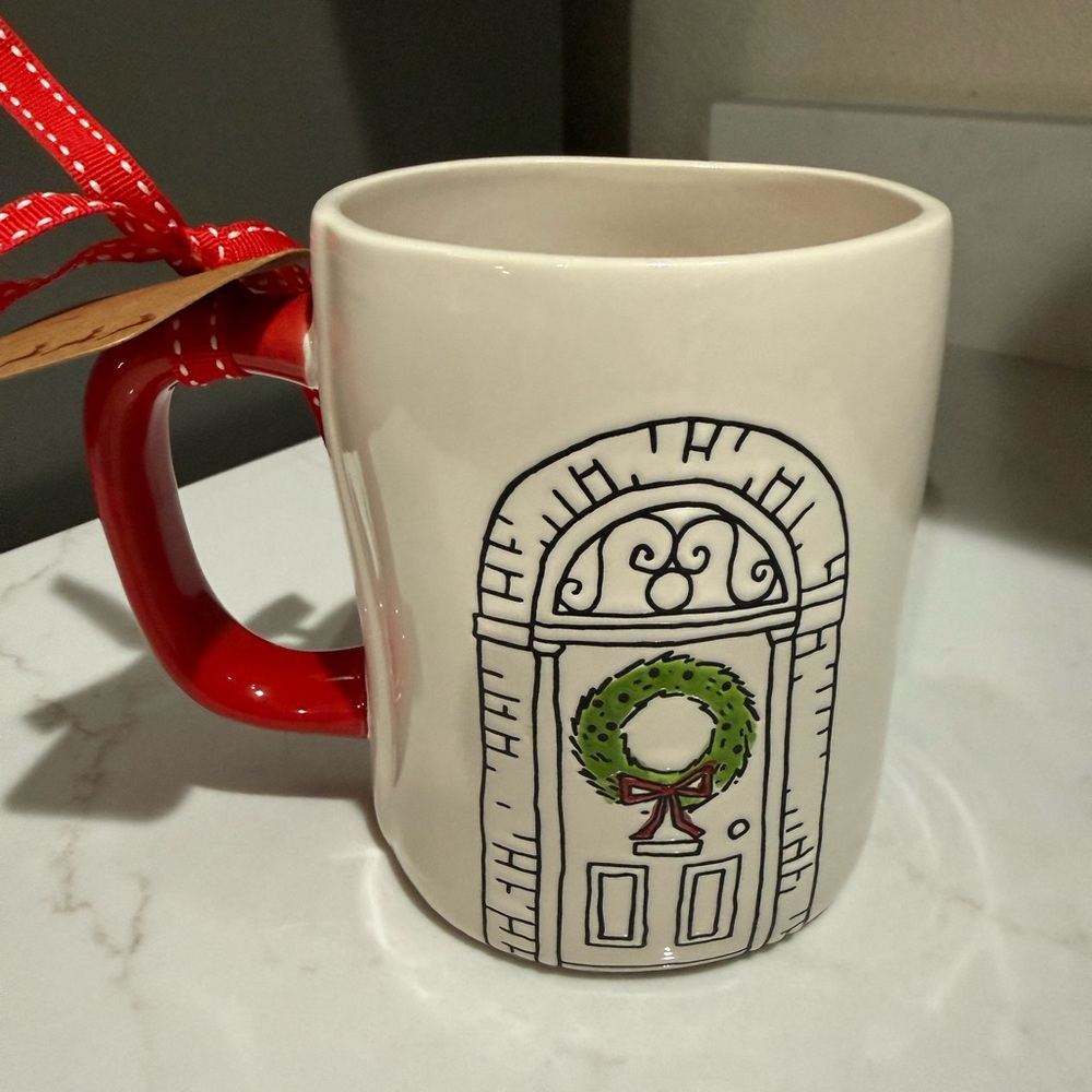 Rae Dunn A Merry Little Christmas Mug with Red Handle NWT - Picture 2 of 7